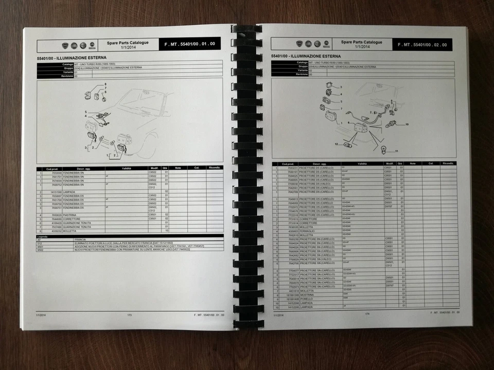 FIAT UNO TURBO 1989-1993 Catalogo Parti di Ricambio m-t - Immagine 3 di 4