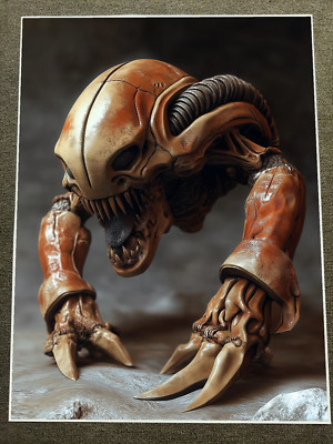 Mechanical Alien Creature with Razor Sharp Claws and Fanged Jaw Poster 18x24in