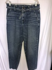 Womens Junior Hollister Stretch Blue Denim Curvy High Rise Mom Jeans Sz 11 30x27