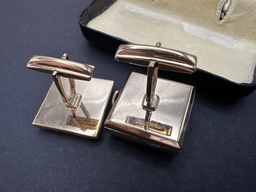 VINTAGE 17J SWISS ENDURA WATCH CUFF LINKS GOLD PLATED STUNNING NEW IN BOX - Picture 3 of 4