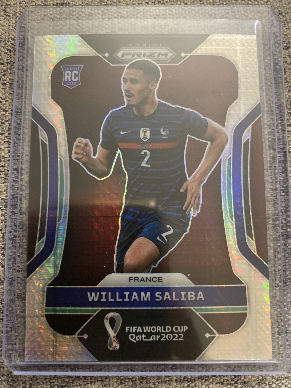 2022 Panini Prizm World Cup RC William Saliba Rookie France Hyper Parallel #106