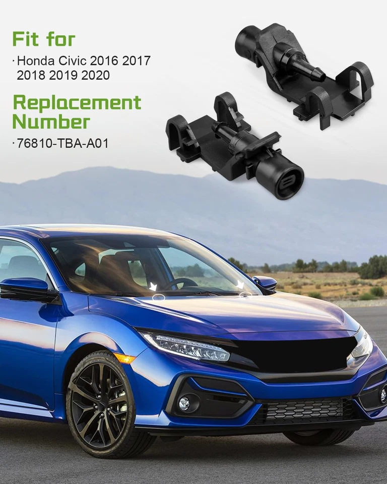 Repuesto boquilla pulverizadora lavadora parabrisas delantero Honda Civic 76810-TBA-A01 Foto 2 de 4