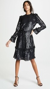 needle and thread black sequin dress