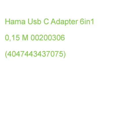Hama 6in1 Usb C Multiport Adapter 00200306 (4047443437075)