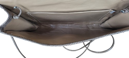 Vintage Carlos Falchi Grey Leather Snakeskin Python Patchwork Shoulder Bag NWT - Picture 19 of 20
