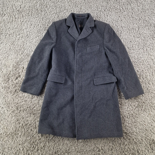 DAKS Coat Mens Extra Large Wool Cashmere Grey Long Trench