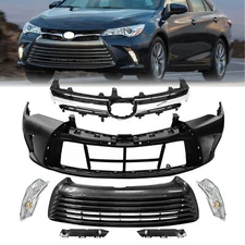 For 2015-2017 Toyota Camry LE Complete Front Bumper Set w/ Turn Signal Light