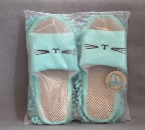 Meowy Mop Slippers from Cat Lady Box Aqua NEW NWT - Picture 12 of 19