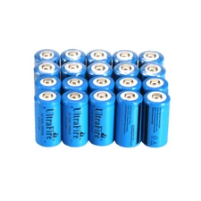 20pcs Ultrafire 16340 Battery 3.7V 1800mAh Rechargeable Batteries Cell RCR123A