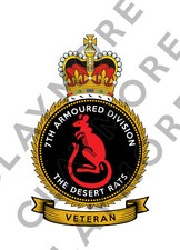 7th Armoured Division Desert Rats VETERAN car sticker BRITISH ARMY
