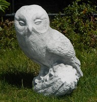 Dekofigur Deko Figur Gartenfigur Statue Vogelfigur Steinkauz Eule H 26 Cm Beton