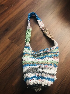 Knit Handmade Reusable Plastic Bag Eco Friendly Sustainable