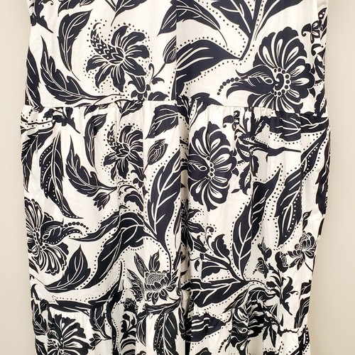 Who What Wear Sleeveless Floral Print Black White Birch Maxi Dress Size L NWT - Picture 7 of 11