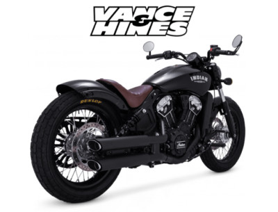 Vance & Hines Twin Slash 3'' Black Slip-On Mufflers For 15-20 Indian Scout/Bobber