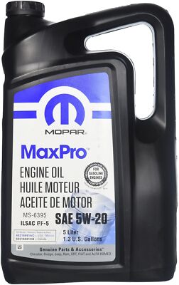 Mopar 68218891AC MaxPro 5W-20 Genuine OEM Synthetic Blend Motor Oil 5 Liters
