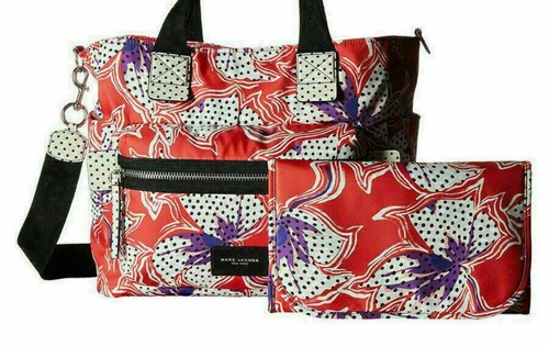 $320 Marc Jacobs Spotted Lily Printed Biker Baby bag Multi Red