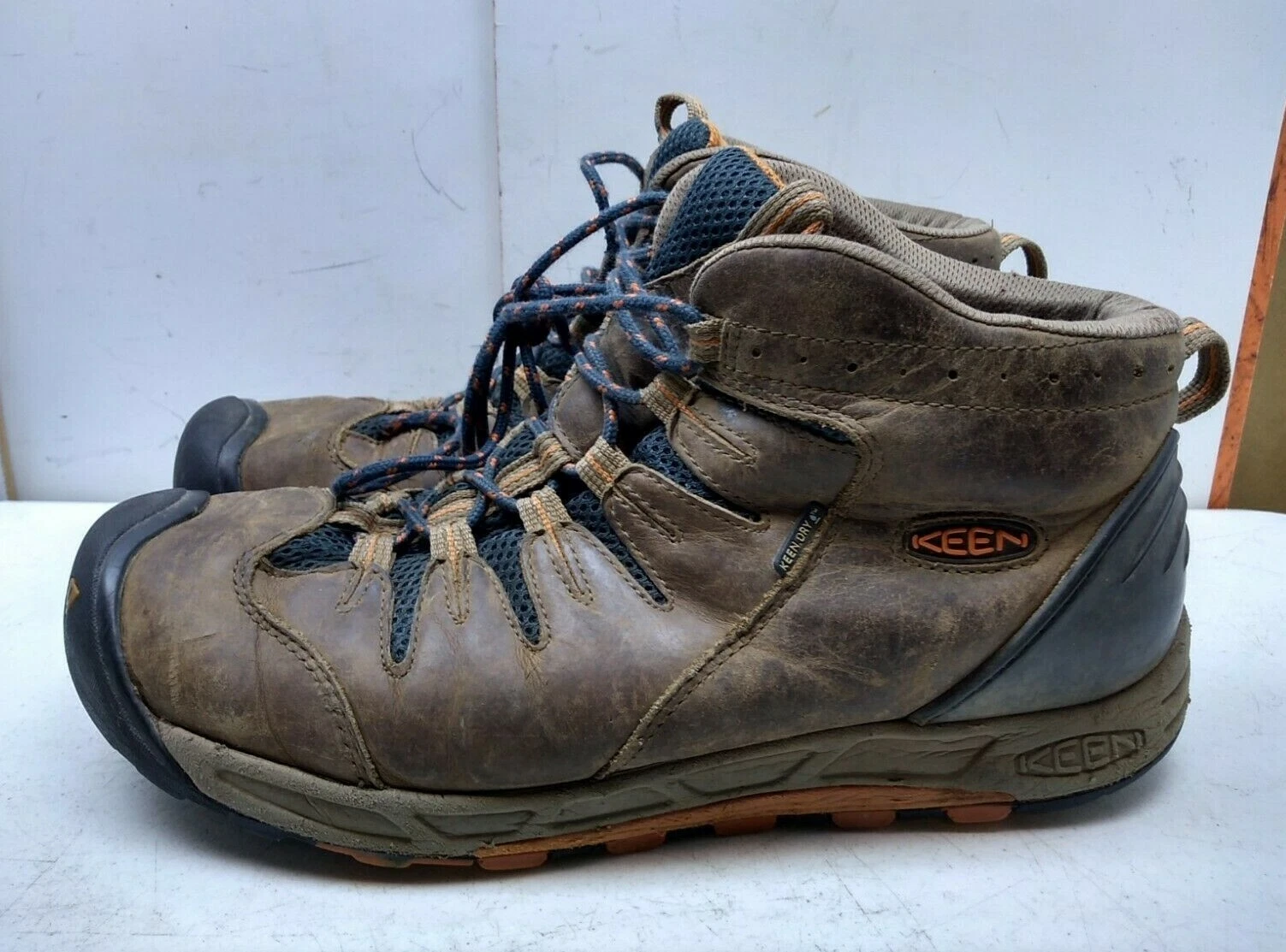 Keen Brown Waterproof Leather Ankle Lace Up Boots Hiking Work Men's Shoes 12M 46