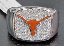 Sterling Silver Texas Longhorns UT Austin University of Texas Mens Ring hookem