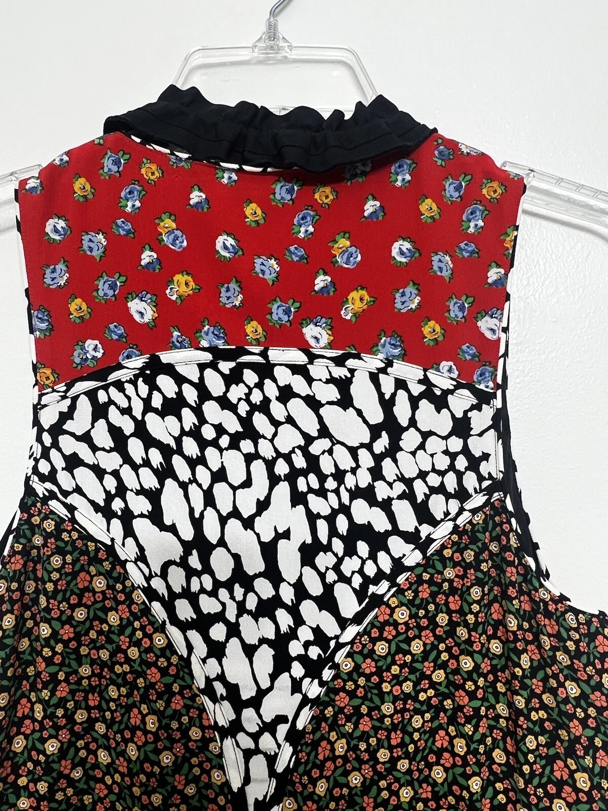 Abito Coach 1941 patchwork 100% vita a goccia di seta linea XS foderato tasche floreali