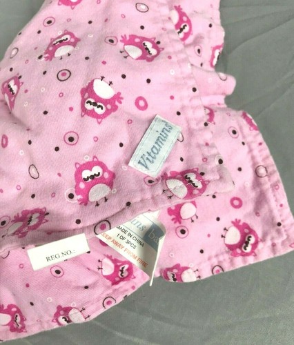 Vitamine Coperta di Sicurezza Gufo Rosa Bambino Lovey BY2304CB 2013 - Foto 5 di 5