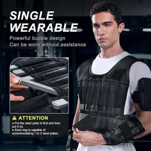 Chaleco lastrado para hombres y mujeres| 44 lb, ajustable, con placas.neuvo.2025 - Picture 4 of 6