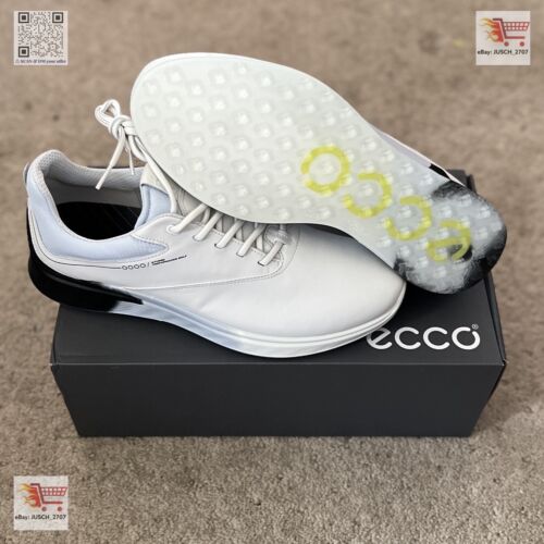 ECCO S-Three S3 Gore Tex GTX White Black Golf Shoe Sneaker ⛳️ EU 44 US 10 .5 - Afbeelding 1 van 10