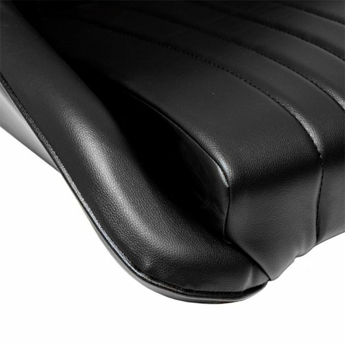 AS x1 Classic Car Retro Kit Sports Fixed Back Bucket Seat Black PVC inc slides - Afbeelding 9 van 10