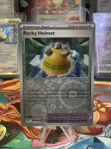 193/198 Rocky Helmet Reverse Holo Uncommon Scarlet and Violet Pokemon TCG - Picture 1 of 2