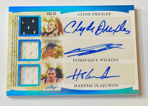 2022 Leaf ITG Six Auto Relic Erving Bird Magic Drexler Wilkins Olajuwon 3/5 - Picture 2 of 2