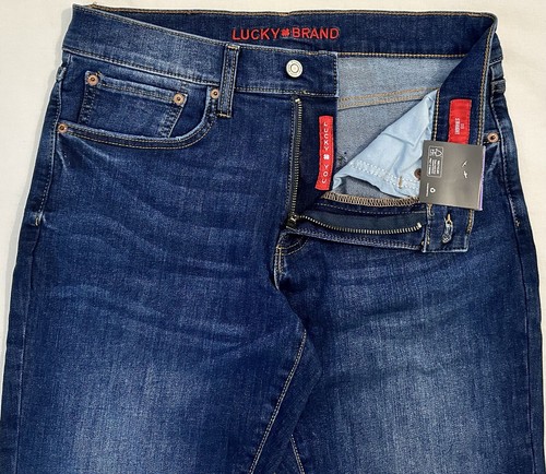 Neu mit Etikett Lucky Brand 223 gerade Stretch Denim Herrenjeans W 30 x L 32 blau - Bild 4 von 7