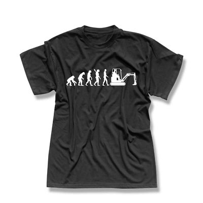 T-Shirt Evolution Bagger Baggerfahrer Minibagger Bobcat 13 Farben Herren XS-5XL
