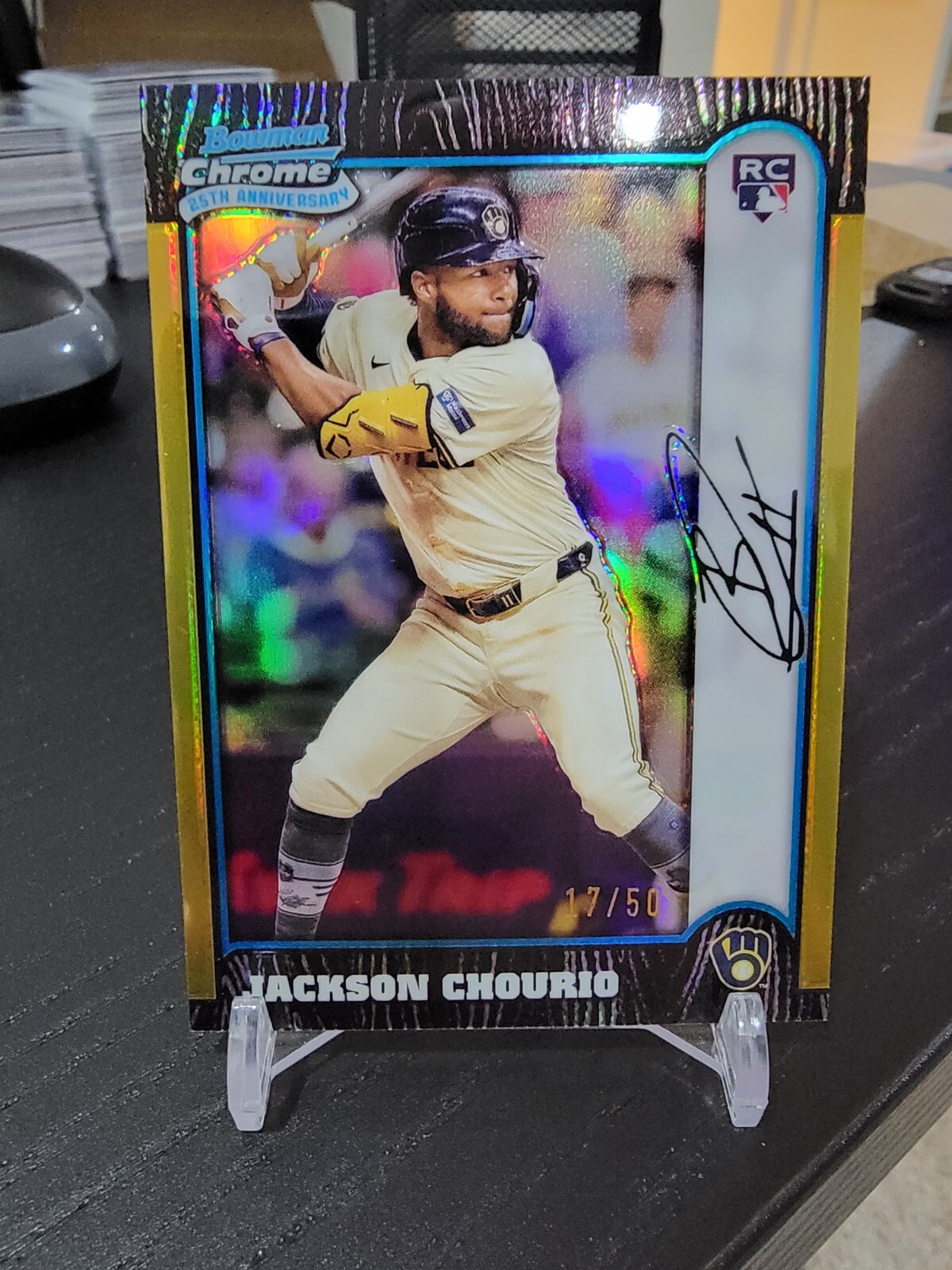 2024 Bowman Chrome Jackson Chourio 25th Anniversary Gold /50