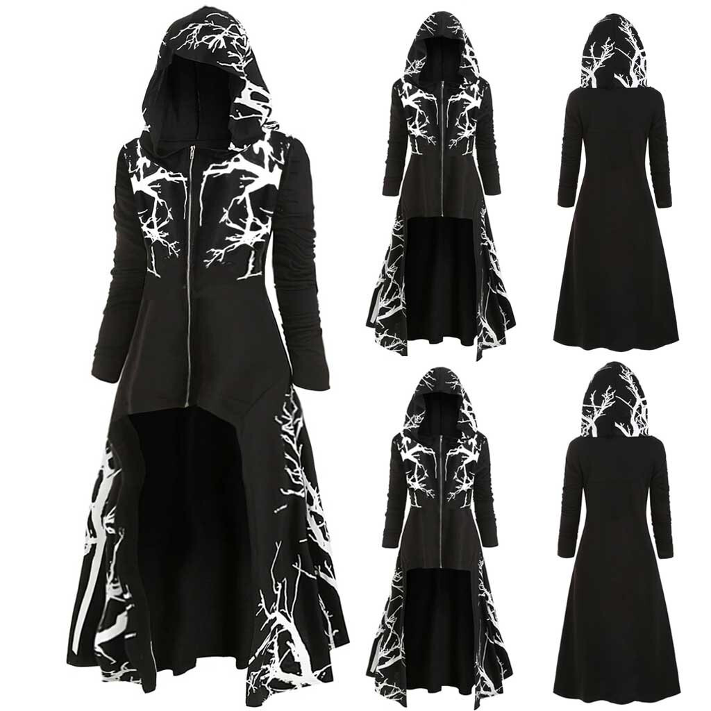 Grogram Cloak Women Black Hooded Cloak Art