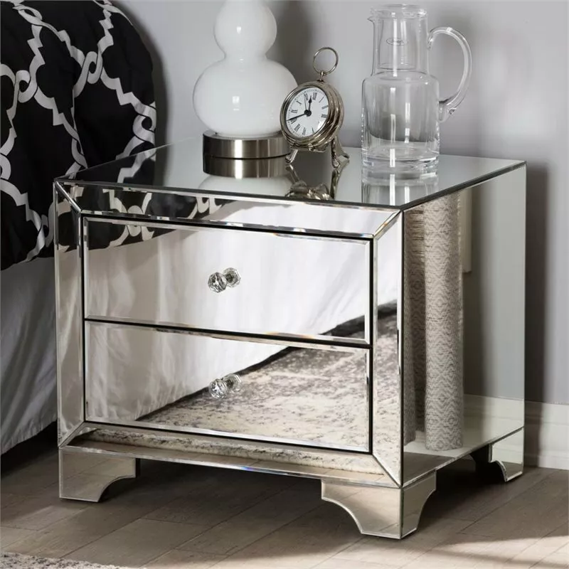Baxton studio hollywood regency glamour style mirrored nightstand online