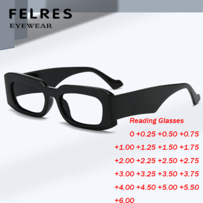 Men Women Square Reading Glasses Blue Light Blocking Thick Frame Glasses Reader