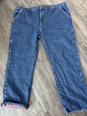 Dickies Flannel Lined Carpenter Jeans - 44x30 - Relaxed Fit - CLEAN! | eBay