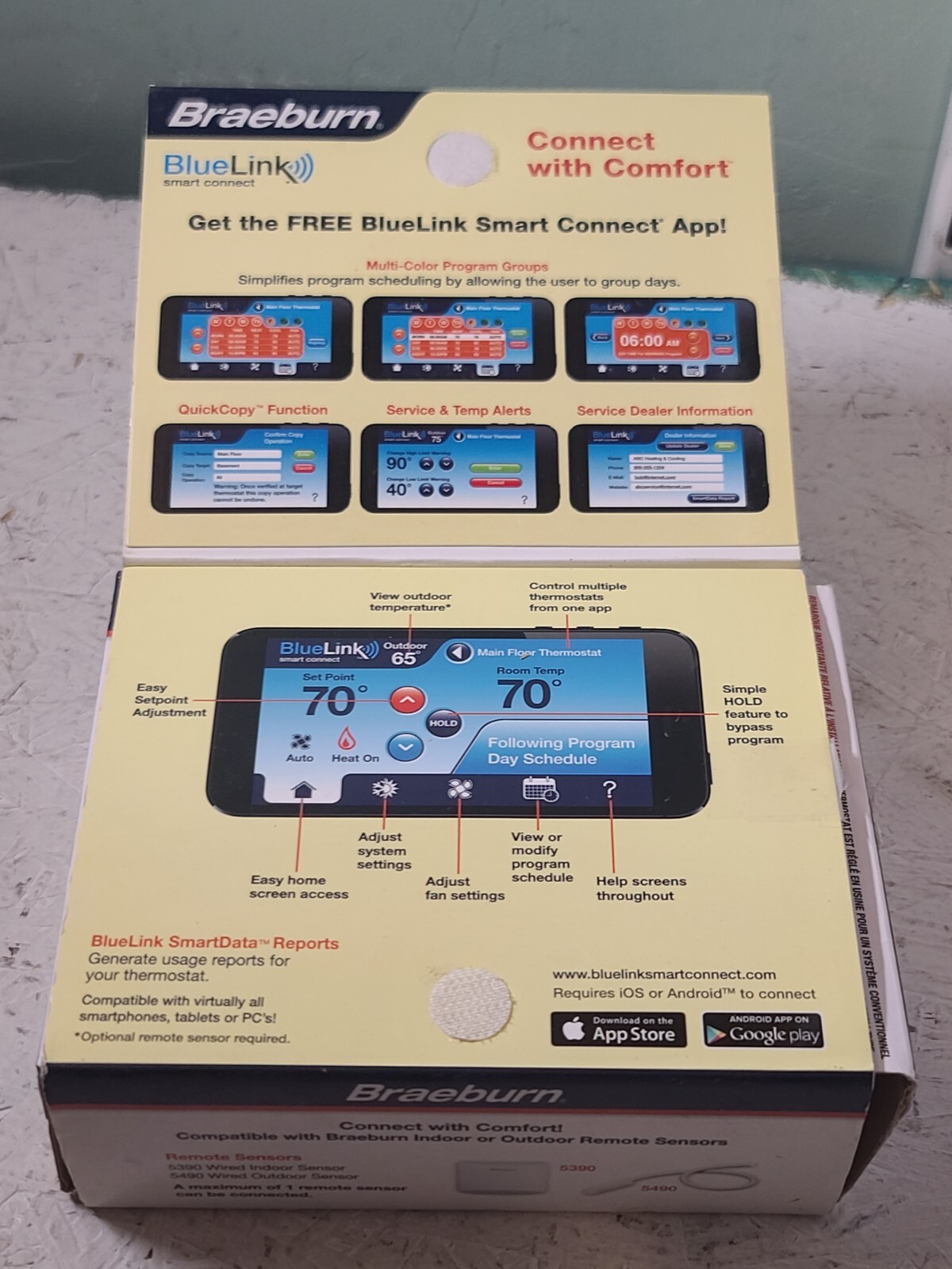 Braeburn 7300 Wi-Fi Smart UNiversal Thermostat 1 Heat /1 Cool Conventional Pump