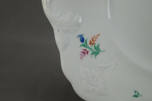 British Hand Enameled Blue Pink & Orange Floral Molded Bread & Butter Plate - Picture 8 of 12