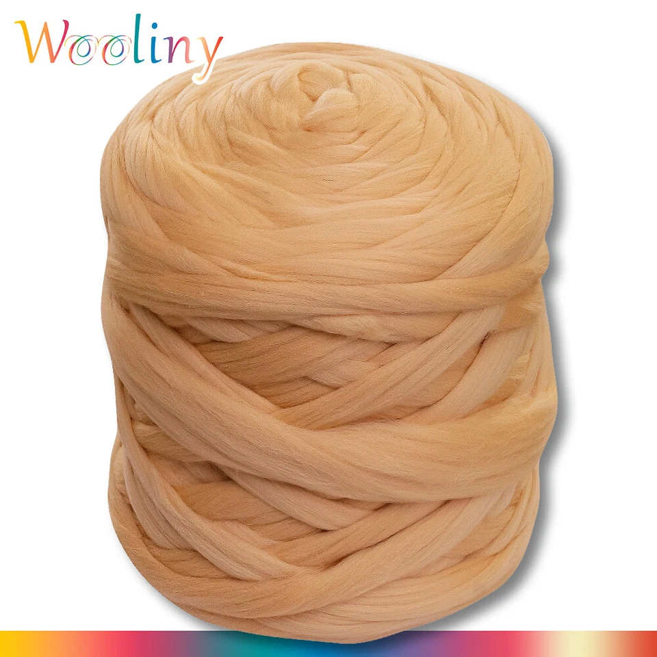 Wooliny 4,6 KG Laine Feutrée Laine Mérinos Laine Mèche 78 Peach - Photo 1/1