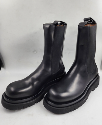 Bottega Veneta Leather Tall Platform Chelsea Boots Men's 9US Nero