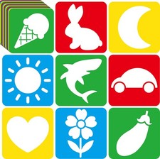 36pcs Drawing Stencils 8 Inch Sidewalk Chalk 8 x 8 inches, Colorful