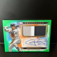Everson Pereira Autographed Patch Card Topps Inception 2024 Yankees Rookie