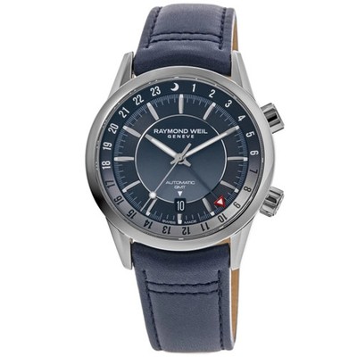 New Raymond Weil Freelancer Automatic GMT Blue Dial Men's Watch 2761-STC-50001