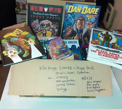 45x Huge 2000AD GRAPHIC NOVELS lot UK Judge Dredd Dan Dare SIGNED LTD EDITIONS