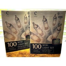 NIB Christmas Holiday Lights 100 ct Clear Mini Light Set 2 Boxes Indoor Outdoor