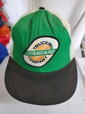 VINTAGE STANDARD TRUCKING COMPANY CAP SNAP BACK GREEN TRUCKER HAT MADE IN USA