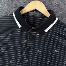 Gfore Striped Onyx Polo Shirt Mens 2xl Black Tpc Southwind Logo Spell Out Golf
