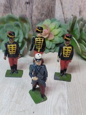 4 Vtg 1950s Britains British 11th Hussars Soldiers Matching Position Lot 3