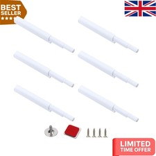 Magnetic Door Catches - Push to Open Mechanism, 6 White Latches