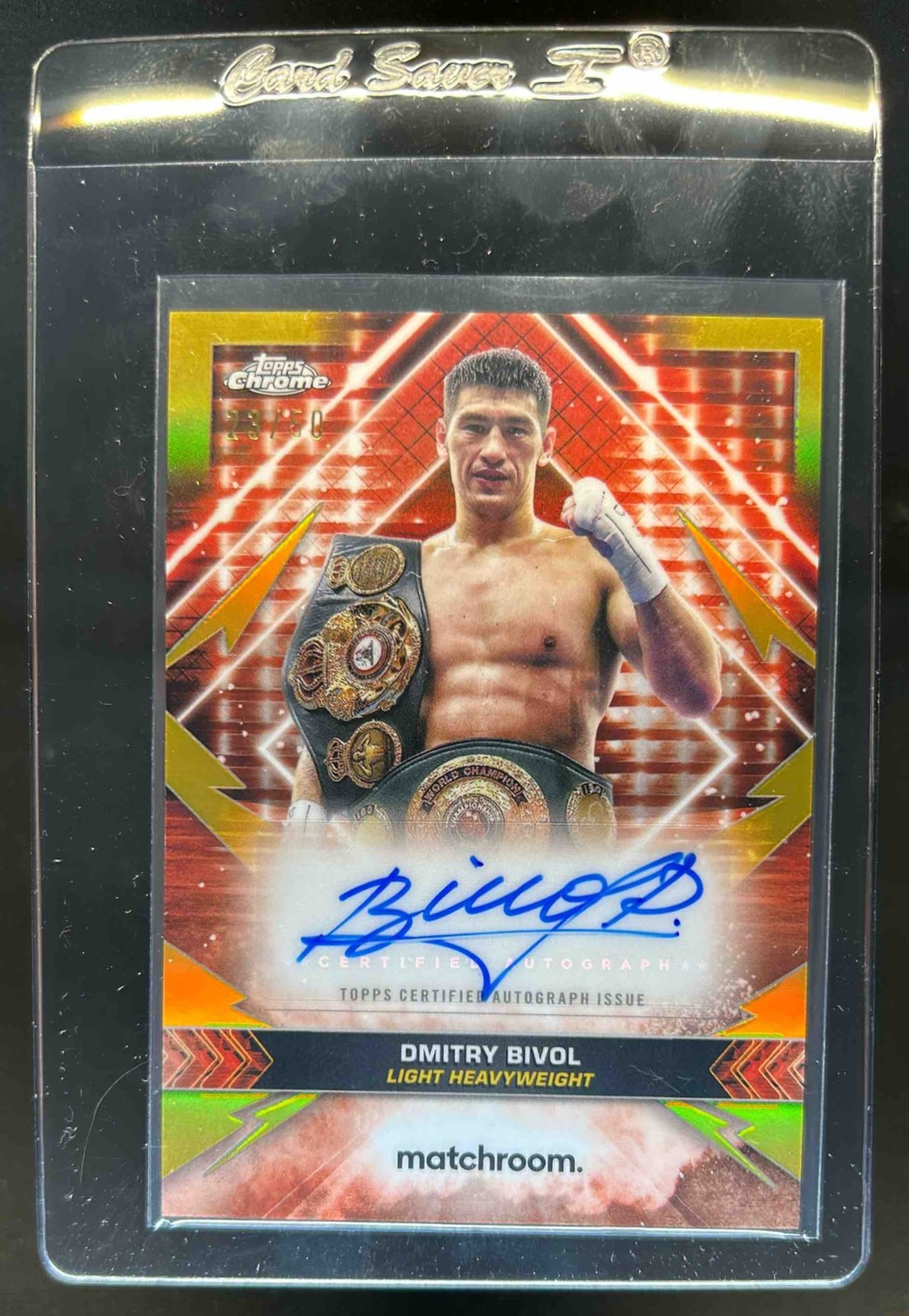 2024 Topps Chrome Boxing Dmitry Bivol Gold Refractor Championship Auto #23/50